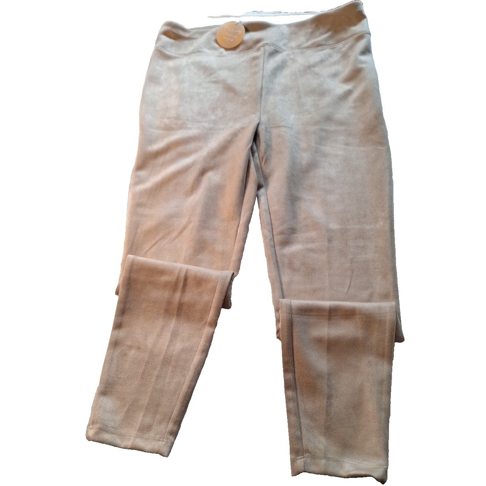 Laila Ali  Faux  Beige Suede  Womens XL Slacks Trousers Classy Office